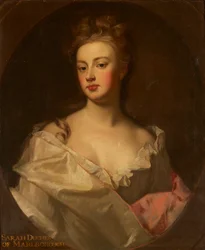 Porträtt av Sarah, hertiginnan av Marlborough (olja på duk)