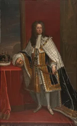 Le roi Georges I de Grande Bretagne (1660-1727) - Porträtt av George I av Storbritannien, av Kneller, Sir Gotfrey (1646-1723). Olja på duk. Mått: 239x148,5 cm. Nationalmuseum Stockholm