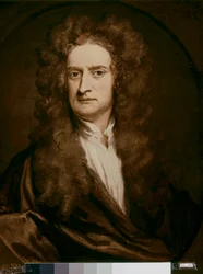 NEWTON Sir Isaac, engelsk fysiker och matematiker: Porträtt (olja på duk)