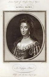 Queen Mary på Kensington Palace, graverad för Harrisons Edition of Rapin, publicerad 8 januari 1785
