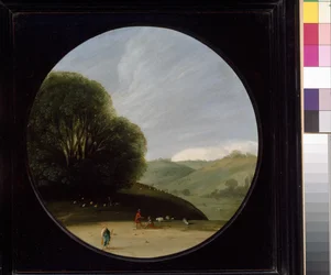 Landskap med pastorala figurer, ca. 1615 - 1638 (olja på koppar)