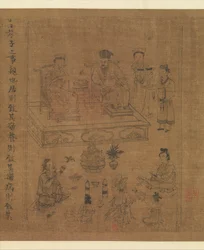 The Classic of Filial Piety, c.1085 (bläck och färg på siden)