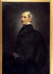 Porträtt av Alphonse de Lamartine (1790 -1869) poet och politiker. Målning av Gonzague Privat (1843 -?)