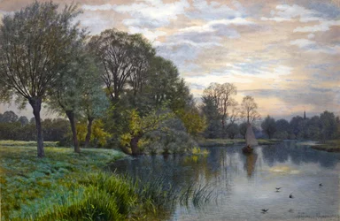 Floden Great Ouse vid solnedgången