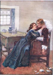 Hon lyckades ta sig in i mina armar, även om de inte kunde hålla mig, från Lorna Doone pub.by W & R Chambers Ltd, 1921