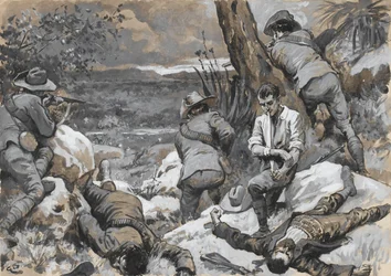 ?Boernes attack mot Caesars läger: Ett varmt hörn med gränsgevären, 1900?