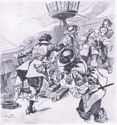 Von Tromps död 31 juli 1653, illustration från brittiska striderna på land och hav, 1915