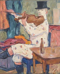 En clown som spelar fiol, 1915
