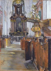 Interiör av St. Michaelis i Hamburg, 1890 (pastell på papper)