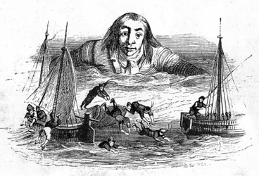 Illustration till "Gullivers resor" skriven av Jonathan Swift