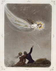 Stjärnor: Kvinna som representerar "" The shooting star"" - av Grandville