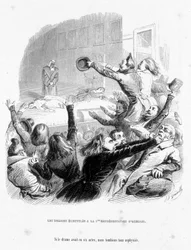 Romarna har den första representationen av Hernani av Victor Hugo (1830). Tecknad film i "" Jerome Paturot på jakt efter en social position"" skriven av Louis Reybaud