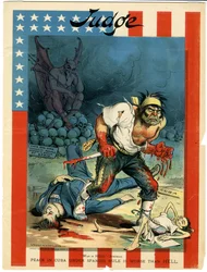 Krig är ett helvete - Sherman, Peace in Cuba under Spanish Rule is Worse Than Hell, illustration från Judge, 30 april 1898