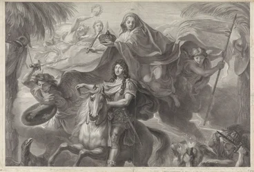 Allegoriskt ryttarporträtt av Ludvig XIV, kung av Frankrike
