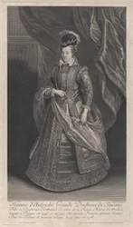 Porträtt av Johanna av Österrike, storhertiginnan av Toscana, ca. 1707