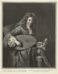 Porträtt av lutenisten och kompositören Charles Mouton c. 1626-1710, ca. 1695