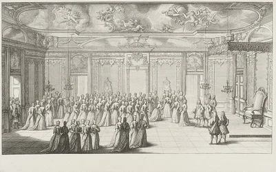 Audienssalen under mottagandet av bruden på slottet i Dresden den 2 september 1719