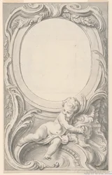 Design för ram som omger porträttet av Francis Russell, Second Earl of Bedford