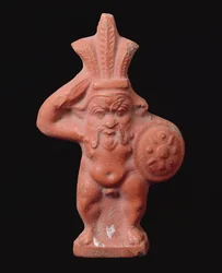 Statyett av den egyptiska husguden Bes