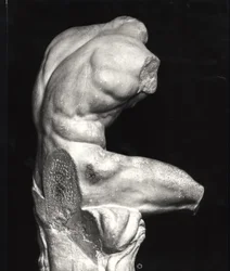 Belvedere torso (marmor) (svart/vitt foto)