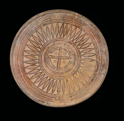 Attic pyxis, sen geometrisk period, c.3:e fjärdedelen av 700-talet f.Kr