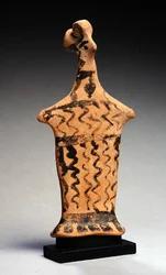 Boeotisk "papades" figur (terrakotta)