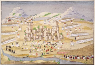 Slag runt Thebe, skylt 22 från Pictorial History of the Greek Independence War of Independence av General Makryjannis