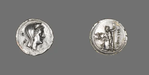 Drachm föreställande nymfen amfitrit, 216-203 f.Kr