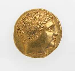Framsidan av en stater av Filip II av Makedonien, 359-336 f.Kr. (guld)