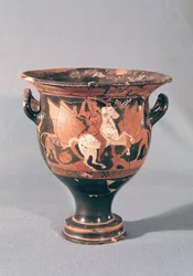 Krater med röd figur som visar amazoner och griffiner (keramik)