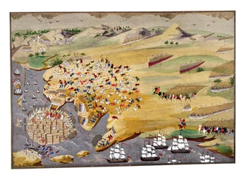 Olika belägringar av Missolonghi och Lord Byrons död (1788-1824) 1824 från det grekiska frihetskrigets bildhistoria
