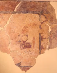 Perseus Hunter, fresk från metopen av Temple C of Thermos, Grekland, grekisk civilisation, ca 630 f.Kr.