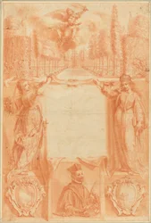 Ett utkast till en Frontispiece: "Viridarium sacrae ac profanae eruditionis