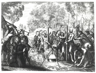 Några jesuitfäders död i Nouvelle-France, från 