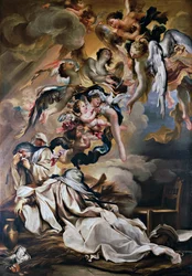 St Scholasticas död, av Gregorio de