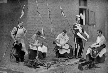 Sadlare av 17th Lancers på jobbet, 1896