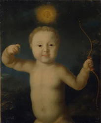 Porträtt av Tsarevich Peter Petrovich av Ryssland 1715-1719 som Amor, 1772