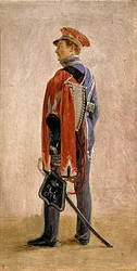 Porträtt av P.M. Kunitsky, husar vid husarregementet William, prins av Nassau, 1832