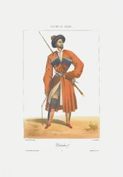 A Kabardin man Från: Scener, landskap, seder och kostymer i Kaukasus, 1840