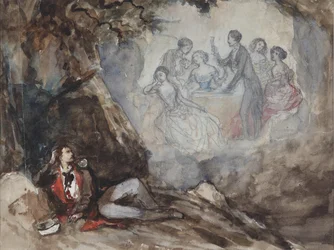 Illustration till dikten Drömmen av M. Lermontov, mitten av 1800-talet