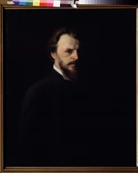 Autoporträtt (Självporträtt). Painture de Grigori (Grigory, Grigory) Grigorievich Myasoedov (Myasoedov, Myasoedov) (1834-1911), huile sur toile