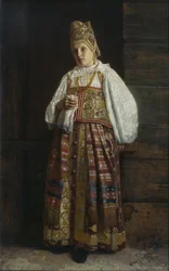 Kvinna från Kursk i traditionella ryska kläder, 1871