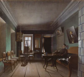 Interiör av Bykovs hus, 1850-tal
