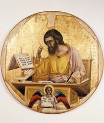 St Matthew, av Guariento di Arpo (aktiv 1338 - död 1367 eller 1370), målning på trä.