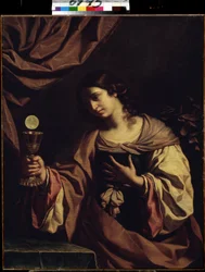 ""Allegorie de la Foi"" (Trons allegori) Målning av Giovanni Francesco Barbieri dit Il Guercino (Le Guerchin) (1591-1666)