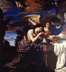 Den ångerfulla Maria Magdalena med två änglar