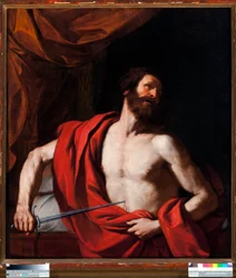 Cato Uticus självmord (95-46 f.Kr.) Romersk politiker (Cato Uticensis) (Självmordet av Cato) Låser in i Utica, den romerske politikern Marcus Porcius Cato Uticencis kallade Caton den unge (95-46 f.Kr.) tra