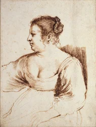 En sittande kvinna, 1640-1649