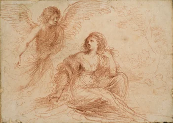 En ängel som visar sig för Hagar och Ismael, c1653