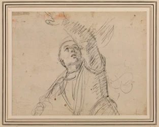 Guercino - En soldat, efter soldaten i An. Carraccis uppståndelse, Maisons-Lafitte, RCIN 902599